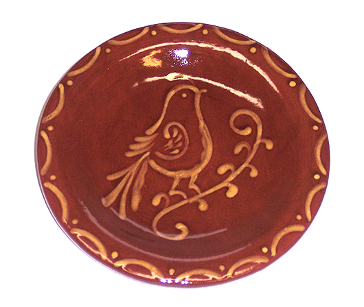 Round Plate with Bennington Bird