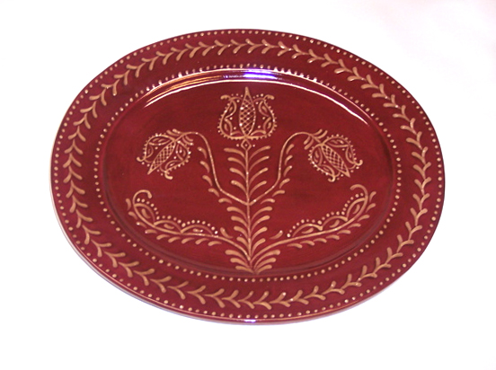 Oval Platter with Tulip